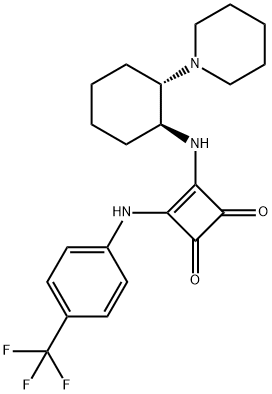3-[[(1S,2S)-2-(1-piperidinyl)cyclohexyl]aMino]-4-[[4-(trifluoroMethyl)phenyl]aMino]-3-Cyclobutene-1,2-dione Structure