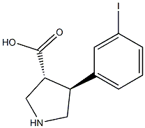 (+/-)-trans-4-(3-iodo-phenyl)-pyrrolidine-3-carboxylic acid 구조식 이미지