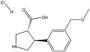 (+/-)-trans-4-(3-MethoxyMethyl-phenyl)-pyrrolidine-3-carboxylic acid-HCl 구조식 이미지