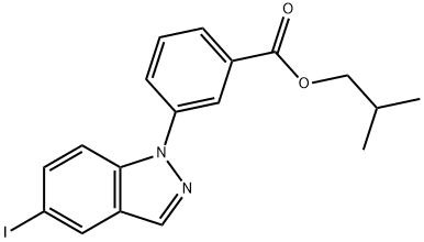 이소부틸3-(5-요오도-1H-인다졸-1-일)벤조에이트 구조식 이미지
