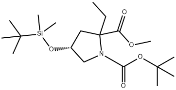 (4R)-1-tert-butyl 2-Methyl 4-(tert-butyldiMethylsilyloxy)-2-ethylpyrrolidine-1,2-dicarboxylate Structure