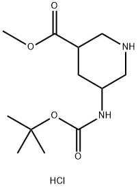 Methyl 5-(tert-butoxycarbonylaMino)piperidine-3-carboxylate hydrochloride Structure