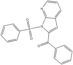 phenyl(1-(phenylsulfonyl)-1H-pyrrolo[2,3-b]pyridin-2-yl)Methanon 구조식 이미지