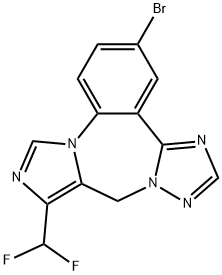 3-broMo-10-(difluoroMethyl)-9H-benzo[f]iMidazo[1,5-a][1,2,4]triazolo[1,5-d][1,4]diazepine 구조식 이미지