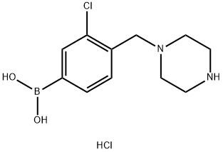 (3-chloro-4-(piperazin-1-ylMethyl)phenyl)boronic acid hydrochloride Structure