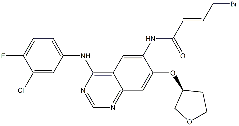 (S,E)-4-broMo-N-(4-((3-chloro-4-fluorophenyl)aMino)-7-((tetrahydrofuran-3-yl)oxy)quinazolin-6-yl)but-2-enaMide 구조식 이미지