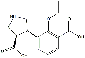(+/-)-trans-4-(2-ethoxycarboxy-phenyl)-pyrrolidine-3-carboxylic acid 구조식 이미지