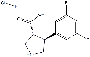 (+/-)-trans-4-(3,5-difloro-phenyl)-pyrrolidine-3-carboxylic acid-HCl 구조식 이미지