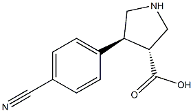 (+/-)-trans-4-(4-cyano-phenyl)-pyrrolidine-3-carboxylic acid 구조식 이미지