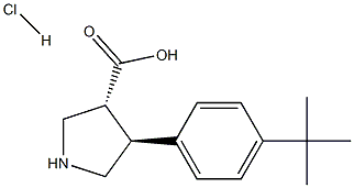 (+/-)-trans-4-(4-tert-butyl-phenyl)-pyrrolidine-3-carboxylic acid-HCl 구조식 이미지