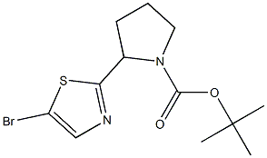 tert-Butyl 2-(5-broMothiazol-2-yl)pyrrolidine-1-carboxylate 구조식 이미지