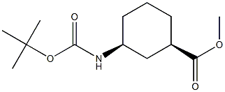 (1R,3S)-Methyl 3-(tert-butoxycarbonylaMino)cyclohexanecarboxylate 구조식 이미지