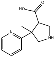 1-(tert-butoxycarbonyl)-4-Methyl-4-(pyridin-2-yl)pyrrolidine-3-carboxylic acid Structure