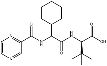 (S)-2-((R)-2-cyclohexyl-2-(pyrazine-2-carboxaMido)acetaMido)-3,3-diMethylbutanoic acid Structure