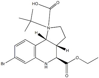 (3aR,4S,9bR)-1-tert-butyl 4-ethyl 7-broMo-3,3a,4,5-tetrahydro-1H-pyrrolo[3,2-c]quinoline-1,4(2H,9bH)-dicarboxylate Structure