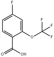 4-Fluoro-2-(trifluoroMethoxy)benzoic acid, 97% 구조식 이미지