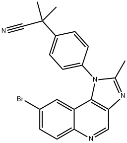 2-[4-(8-BroMo-2-Methyl-iMidazo[4,5-c]quinolin-1-yl)-phenyl]-2-Methyl-propionitrile Structure