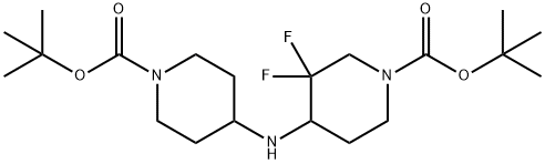 tert-butyl 4-(1-(tert-butoxycarbonyl)piperidin-4-ylaMino)-3,3-difluoropiperidine-1-carboxylate 구조식 이미지