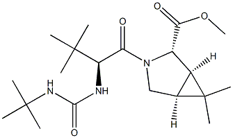 (1R,2S,5S)-Methyl 3-((S)-2-(3-(tert-butyl)ureido)-3,3-diMethylbutanoyl)-6,6-diMethyl-3-azabicyclo[3.1.0]hexane-2-carboxylate 구조식 이미지