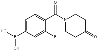 3-fluoro-4-(4-oxopiperidine-1-carbonyl)phenylboronic acid Structure