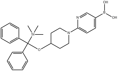 (6-(4-((tert-butyldiphenylsilyl)oxy)piperidin-1-yl)pyridin-3-yl)boronic acid Structure