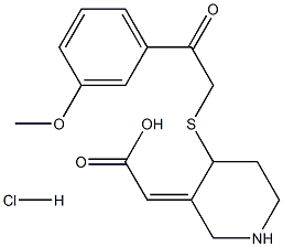 (Z)-2-(4-((2-(3-Methoxyphenyl)-2-oxoethyl)thio)piperidin-3-ylidene)acetic Acid Hydrochloride 구조식 이미지