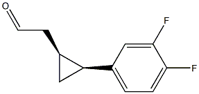 cis-2-(2-(3,4-difluorophenyl) cyclopropyl)acetaldehyde Structure