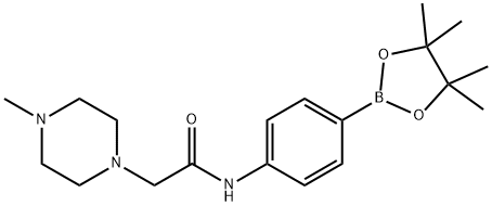 2-(4-methylpiperazin-1-yl)-N-(4-(4,4,5,5-tetramethyl-1,3,2-dioxaborolan-2-yl)phenyl)acetamide 구조식 이미지