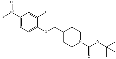 tert-Butyl 4-[(2-fluoro-4-nitrophenoxy)methyl]piperidine-1-carboxylate Structure