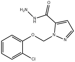 1-[(2-chlorophenoxy)methyl]-1H-pyrazole-5-carbohydrazide 구조식 이미지