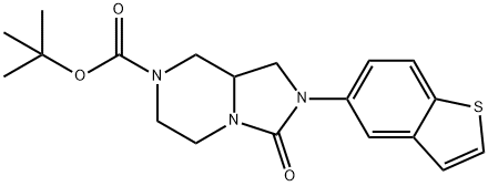 Imidazo[1,5-a]pyrazine-7(1H)-carboxylic acid, 2-benzo[b]thien-5-ylhexahydro-3-oxo-, 1,1-dimethylethyl ester Structure