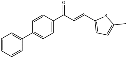 (2E)-1-{[1,1-biphenyl]-4-yl}-3-(5-methylthiophen-2-yl)prop-2-en-1-one 구조식 이미지