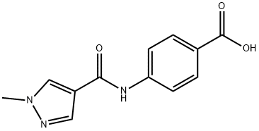 4-([(1-Methyl-1H-pyrazol-4-yl)carbonyl]amino)benzoic acid 구조식 이미지