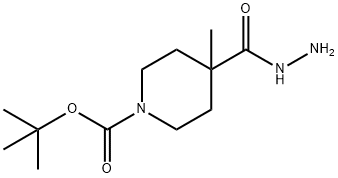 tert-butyl 4-(hydrazinecarbonyl)-4-methylpiperidine-1-carboxylate Structure