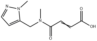 (2E)-4-(Methyl[(1-methyl-1H-pyrazol-5-yl)methyl]amino)-4-oxobut-2-enoic acid 구조식 이미지