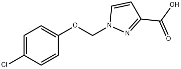 1-[(4-Chlorophenoxy)methyl]-1H-pyrazole-3-carboxylic acid 구조식 이미지