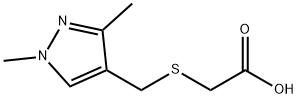 ([(1,3-Dimethyl-1H-pyrazol-4-yl)methyl]thio)acetic acid 구조식 이미지