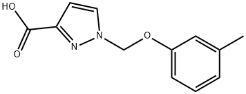 1-[(3-methylphenoxy)methyl]-1H-pyrazole-3-carboxylic acid 구조식 이미지