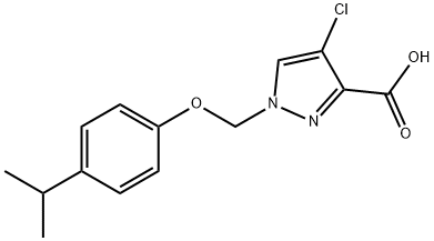 4-Chloro-1-[(4-isopropylphenoxy)methyl]-1H-pyrazole-3-carboxylic acid 구조식 이미지