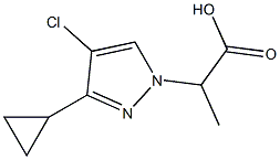 2-(4-Chloro-3-cyclopropyl-pyrazol-1-yl)propanoic acid Structure