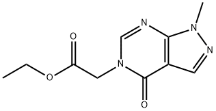 ethyl (1-methyl-4-oxo-1,4-dihydro-5H-pyrazolo[3,4-d]pyrimidin-5-yl)acetate 구조식 이미지