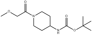 tert-Butyl 1-(2-methoxyacetyl)piperidin-4-ylcarbamate 구조식 이미지