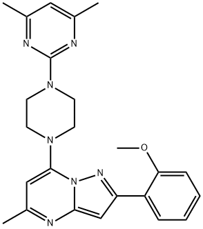 7-[4-(4,6-dimethylpyrimidin-2-yl)piperazin-1-yl]-2-(2-methoxyphenyl)-5-methylpyrazolo[1,5-a]pyrimidine Structure