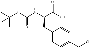 4-(chloromethyl)-N-[(1,1-dimethylethoxy)carbonyl]- D-Phenylalanine 구조식 이미지