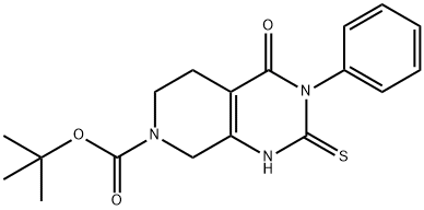 tert-butyl4-oxo-3-phenyl-2-thioxo-2,3,4,5,6,8-hexahydropyrido[3,4-d]pyrimidine-7(1H)-carboxylate Structure