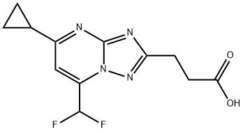 3-[5-Cyclopropyl-7-(difluoromethyl)-[1,2,4]triazolo[1,5-a]pyrimidin-2-yl]propanoic acid Structure