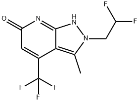 2-(2,2-difluoroethyl)-3-methyl-4-(trifluoromethyl)-2,7-dihydro-6H-pyrazolo[3,4-b]pyridin-6-one 구조식 이미지