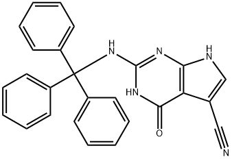 4,7-Dihydro-4-oxo-2-[(triphenylmethyl)amino]-3H-pyrrolo[2,3-d]pyrimidine-5-carbonitrile 구조식 이미지