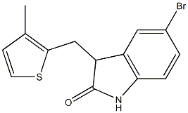 5-bromo-3-[(3-methylthiophen-2-yl)methyl]-1,3-dihydroindol-2-one Structure