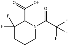 3,3-Difluoro-1-(Trifluoroacetyl)Piperidine-2-Carboxylic Acid 구조식 이미지